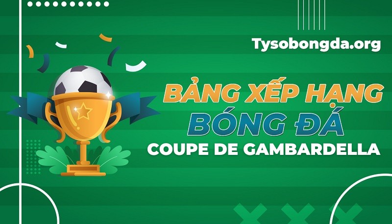 Bảng xếp hạng bóng đá Cúp Gambardella mới nhất hôm nay