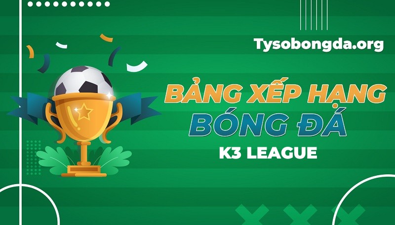 Bảng xếp hạng K3 League | BXH bóng đá K3 League mới nhất