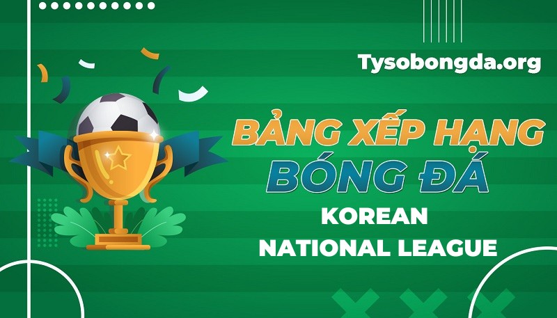 Bảng xếp hạng Korean National League mới nhất hôm nay