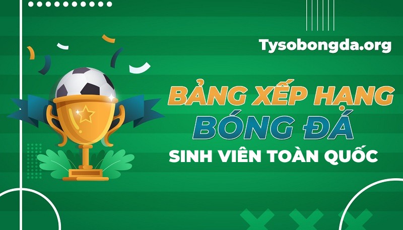 Bảng xếp hạng bóng đá Sinh viên toàn quốc mới nhất