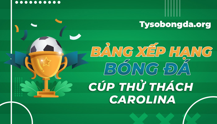 Bảng xếp hạng bóng đá Cúp Thử Thách Carolina mới nhất hôm nay